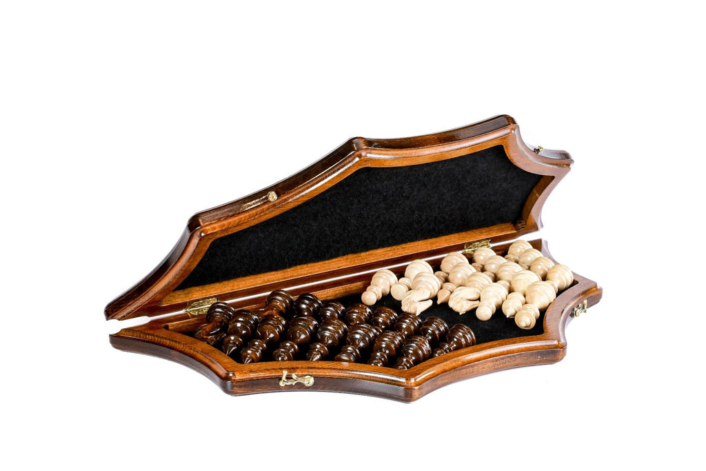 Wooden Carved Chess Set Star-Shaped 60 cm | 24.7" - Unumperfectus