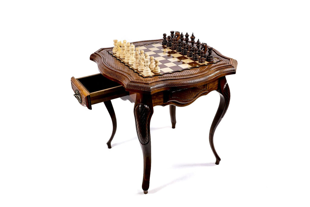 Table Chess Set - Custom Contour Outline 60 cm / 24.7" - Unumperfectus