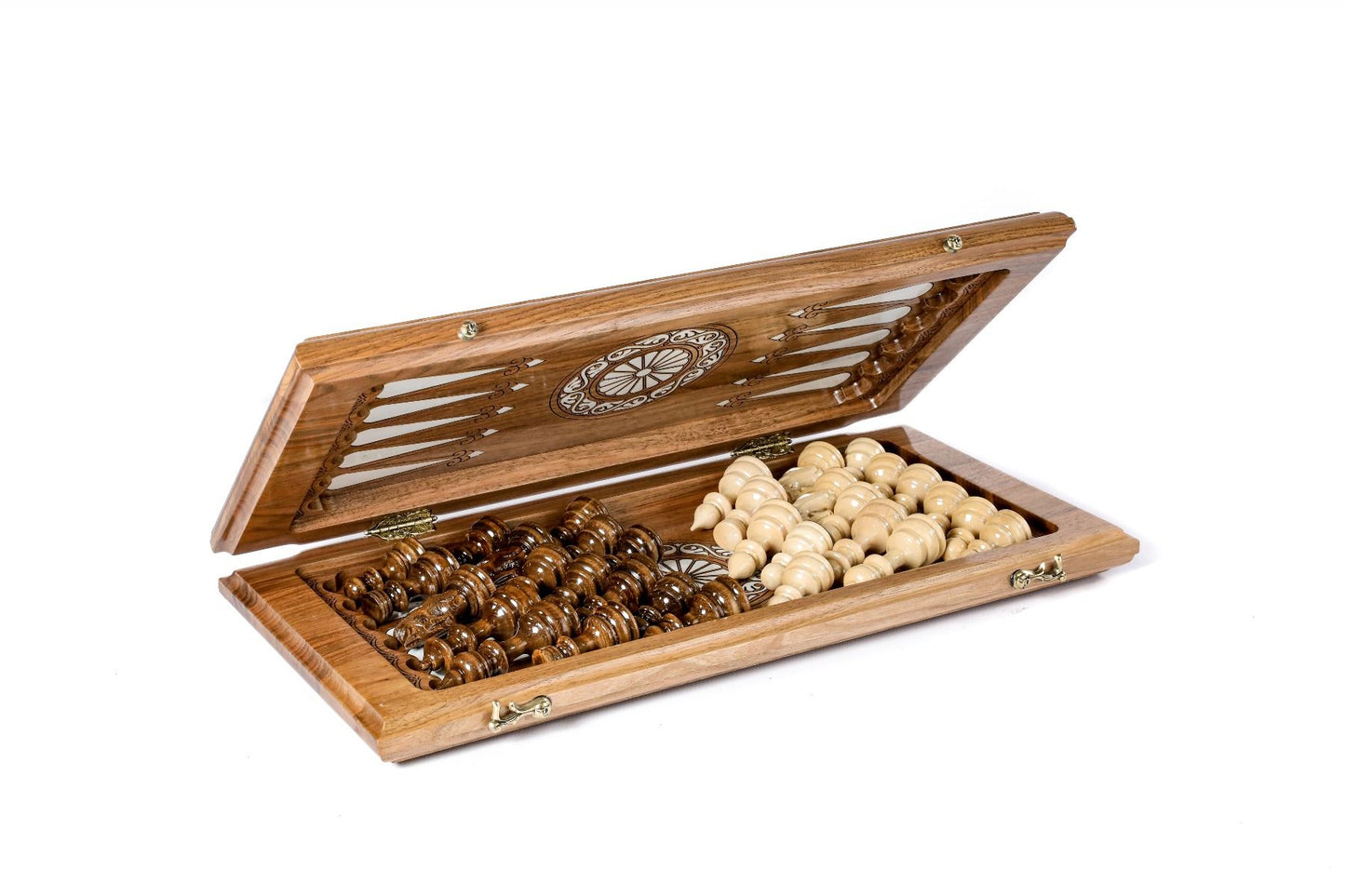 Epoxy Chess Set with Backgammon