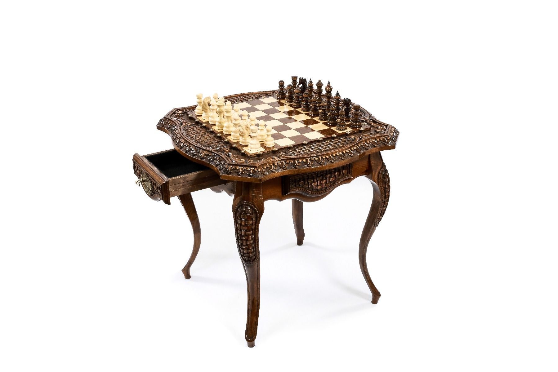 Chess Table Carved Luxurious - Unumperfectus