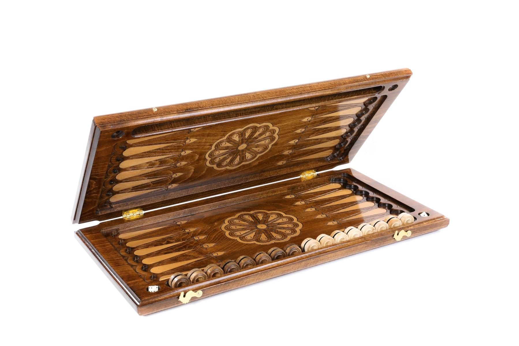 Large Armenian backgammon board with cultural motif craftsmanship