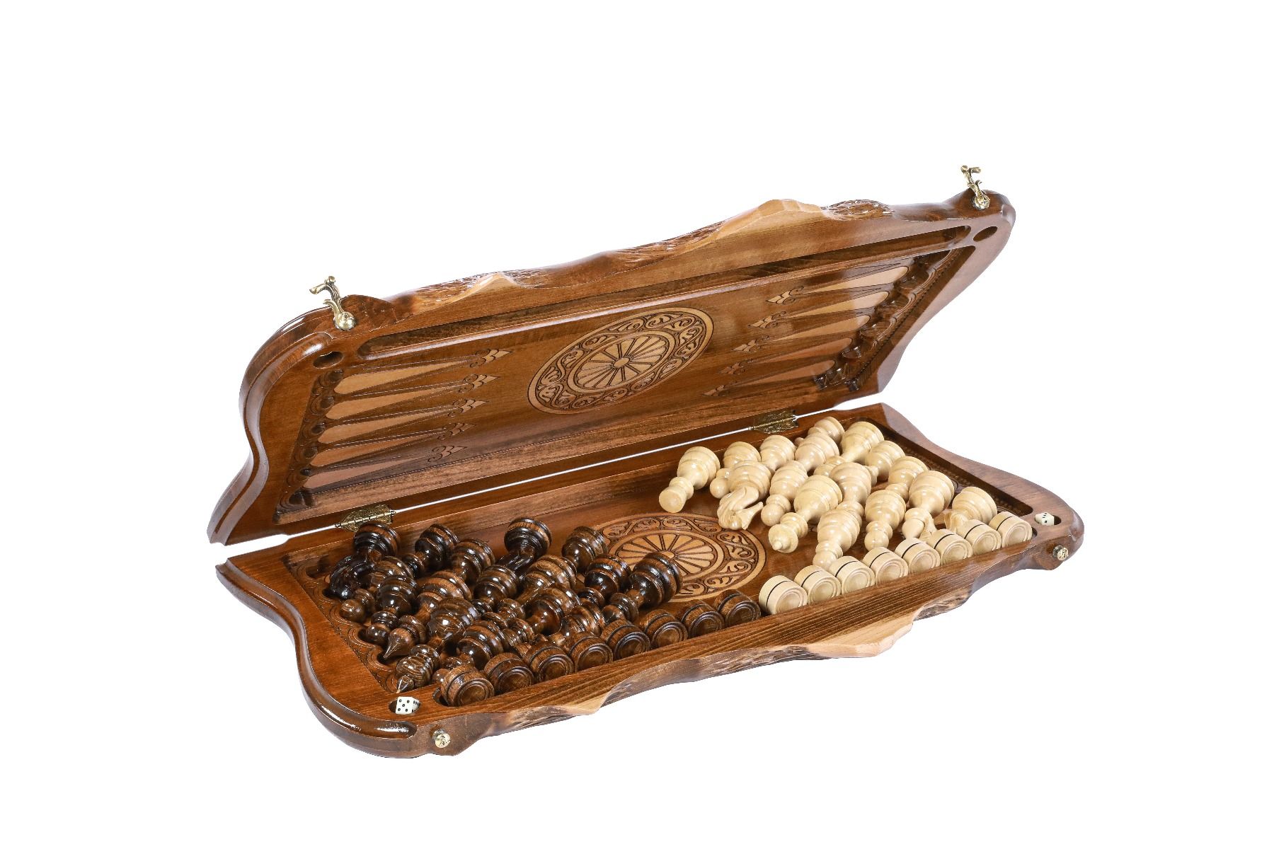 Chess & Backgammon Set - Braid Pattern with Mount Ararat 60 cm | 24.7" - Unumperfectus