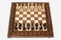 Large Ornamental Rosette Beech Chess Set
