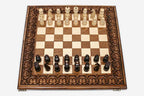 Large Ornamental Rosette Beech Chess Set