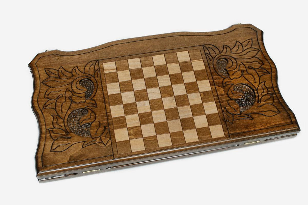 Armenian Backgammon Set - Coat of Arms IV - handmade wooden backgammon board