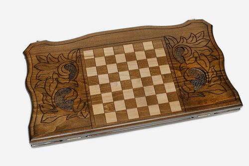 Armenian Backgammon Set - Coat of Arms IV - handmade wooden backgammon board