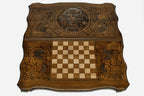 Armenian Backgammon Set - Coat of Arms IV - handmade wooden backgammon board