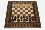 Grand Ornamental Rosette Beech Chess Set II
