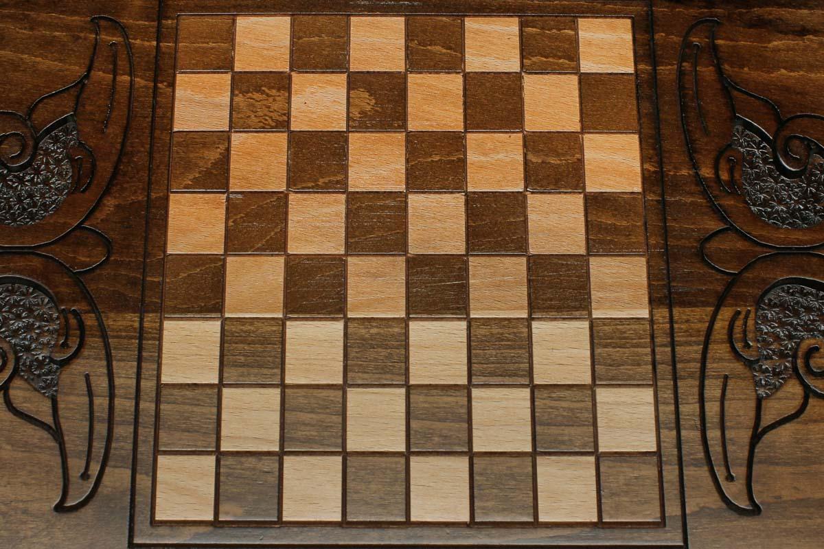 Armenian Backgammon Set - Ornaments XIX - handmade wooden backgammon board