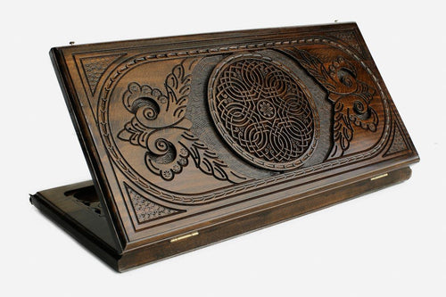Armenian Backgammon Set - Ornaments XIX - handmade wooden backgammon board