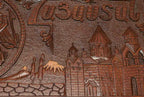 Detail of the carved scrollwork