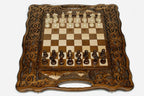 Grand Mount Ararat Beech Chess and Backgammon Set