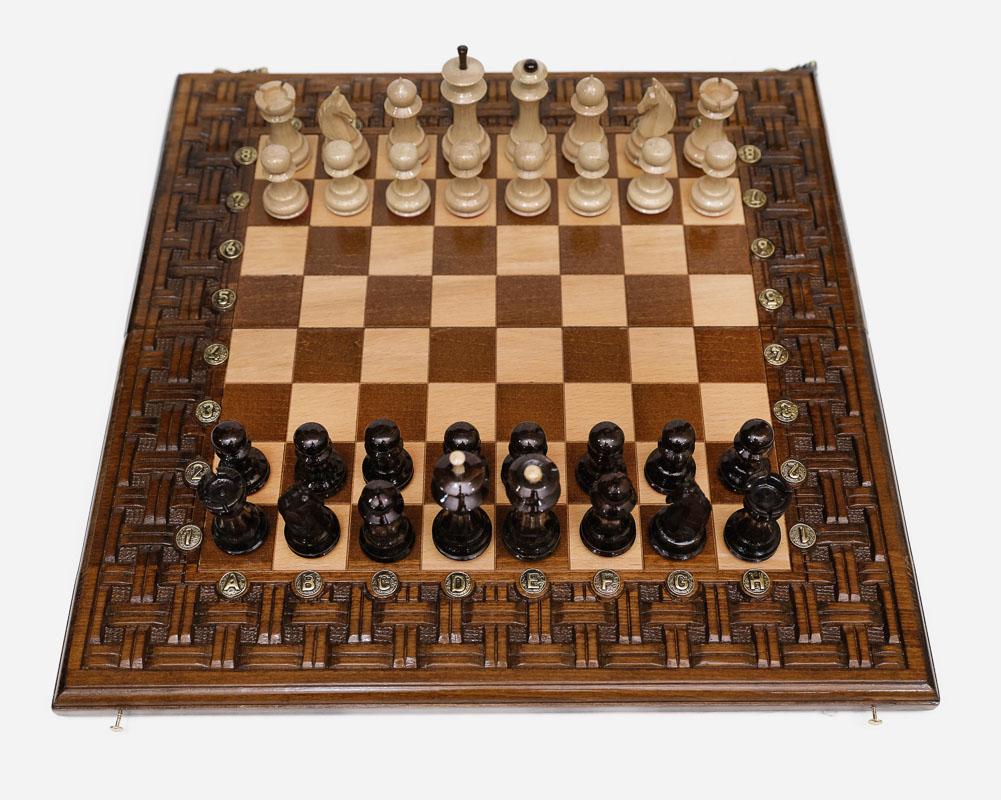 Standard Lattice Beech Chess Set