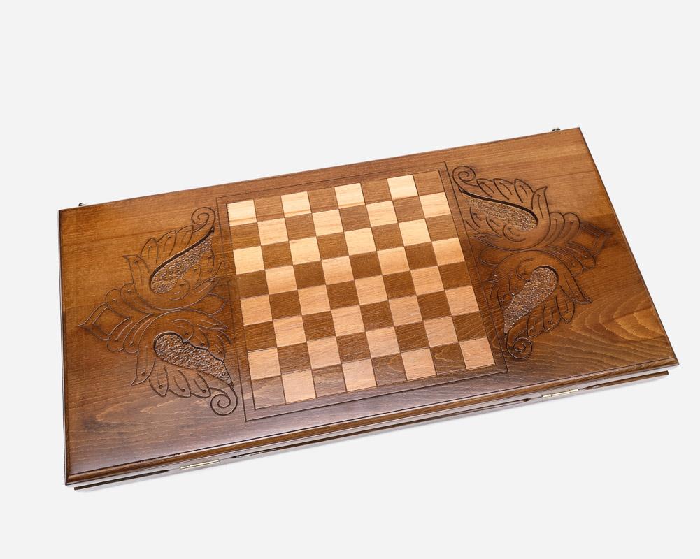 Armenian Backgammon Set - Tatev Monastery - handmade wooden backgammon board