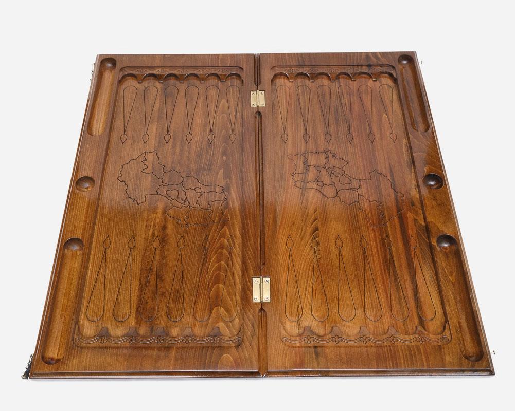 Armenian Backgammon Set - Tatev Monastery - handmade wooden backgammon board