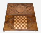 Armenian Backgammon Set - Tatev Monastery - handmade wooden backgammon board