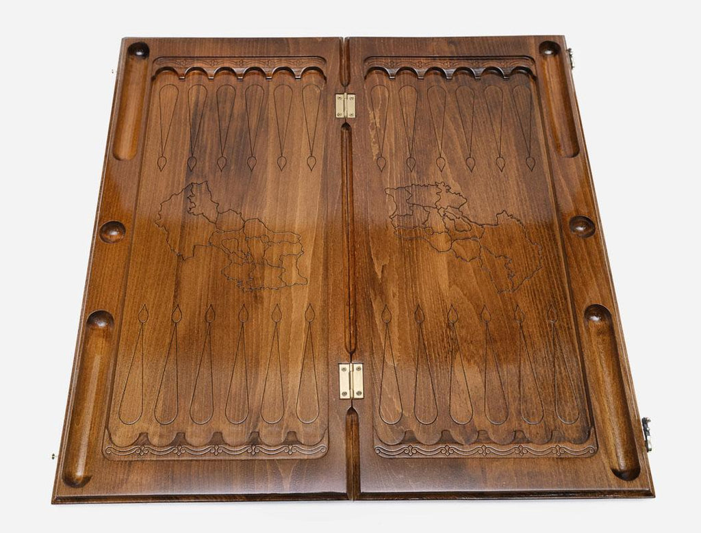 Armenian Backgammon Set - Vahanavank Monastery - handmade wooden backgammon board