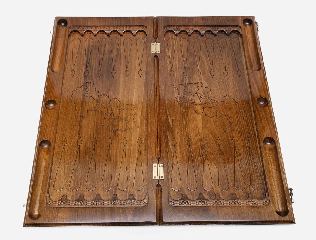 Armenian Backgammon Set - Vahanavank Monastery - handmade wooden backgammon board