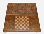 Armenian Backgammon Set - Vahanavank Monastery - handmade wooden backgammon board