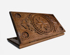 Backgammon Set Octagons - handmade wooden backgammon board