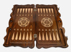 Backgammon Set Wolf Pack - handmade wooden backgammon board