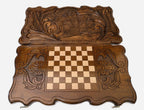Backgammon Set Wolf Pack - handmade wooden backgammon board
