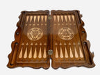 Backgammon Set Lion Family - handmade wooden backgammon board