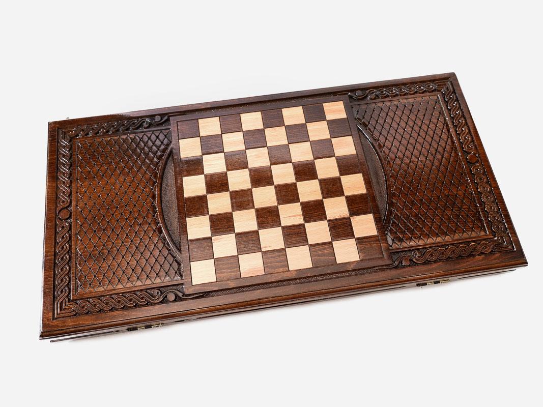Backgammon Set Snowflake III - handmade wooden backgammon board