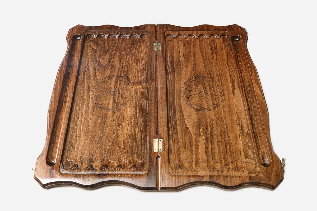 Backgammon Set Snowflake II - handmade wooden backgammon board