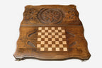 Backgammon Set Snowflake II - handmade wooden backgammon board