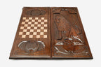Backgammon Set Lion VI - handmade wooden backgammon board