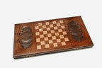 Backgammon Set Peacock - handmade wooden backgammon board