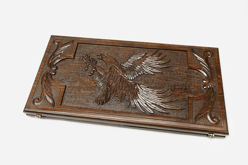 Backgammon Set Eagle III - handmade wooden backgammon board