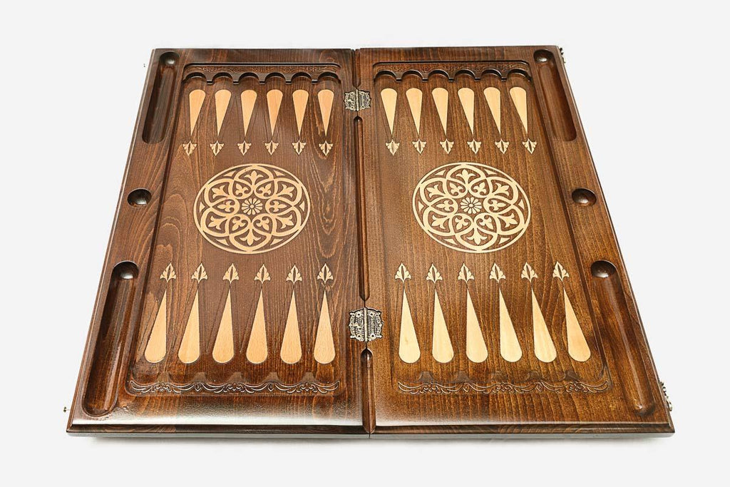 Backgammon Set Deer III - handmade wooden backgammon board