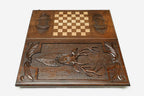 Backgammon Set Deer III - handmade wooden backgammon board