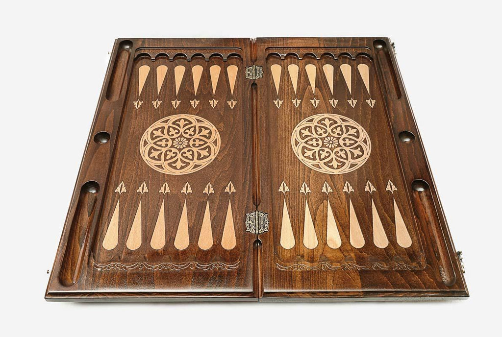 Backgammon Set Bear III - handmade wooden backgammon board