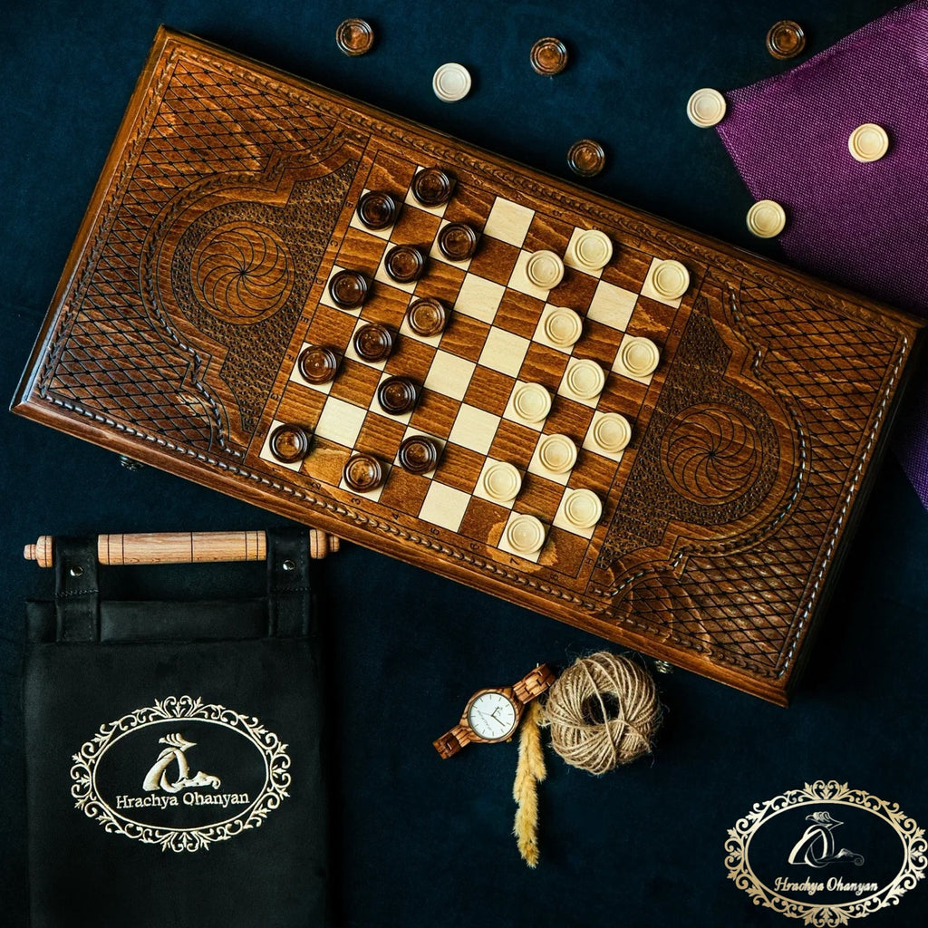 Backgammon set Armenian - Pomegranate Tree of Life - Unumperfectus