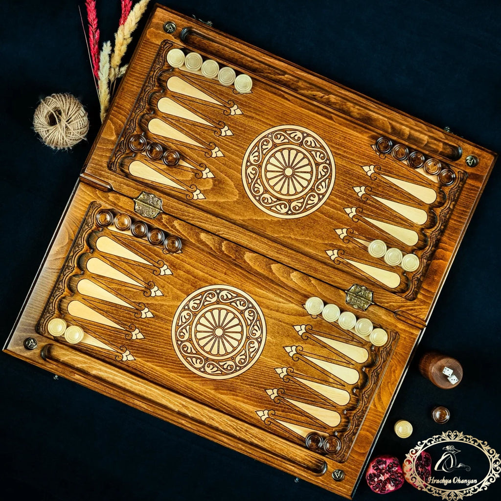 Backgammon set Armenian - Pomegranate Tree of Life - Unumperfectus