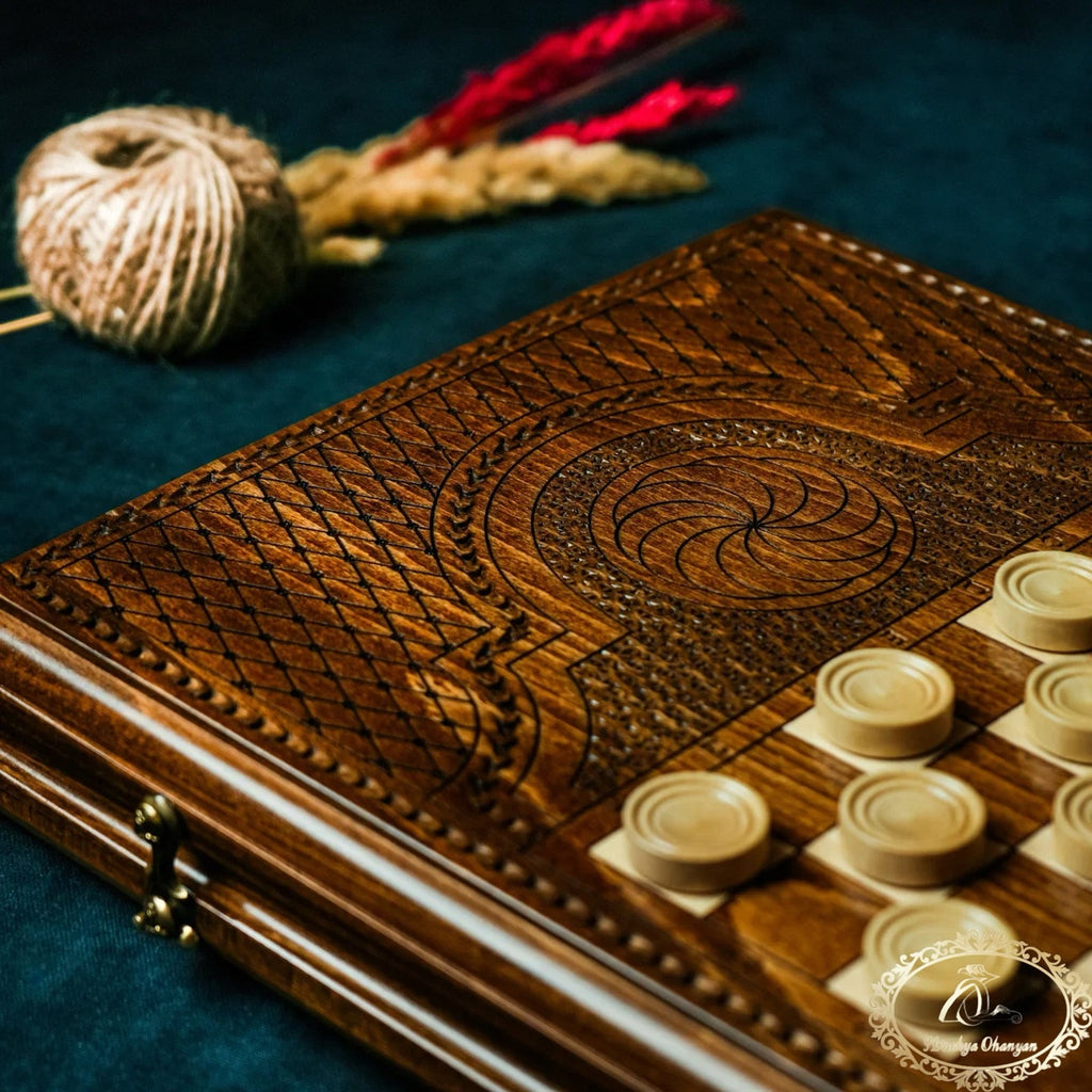 Backgammon set Armenian - Pomegranate Tree of Life - Unumperfectus