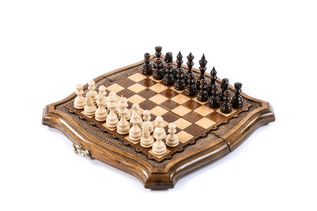 Luxury Armenian wooden chess set handcrafted classic design