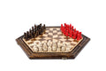 Luxury Armenian three player wooden chess set handcrafted design