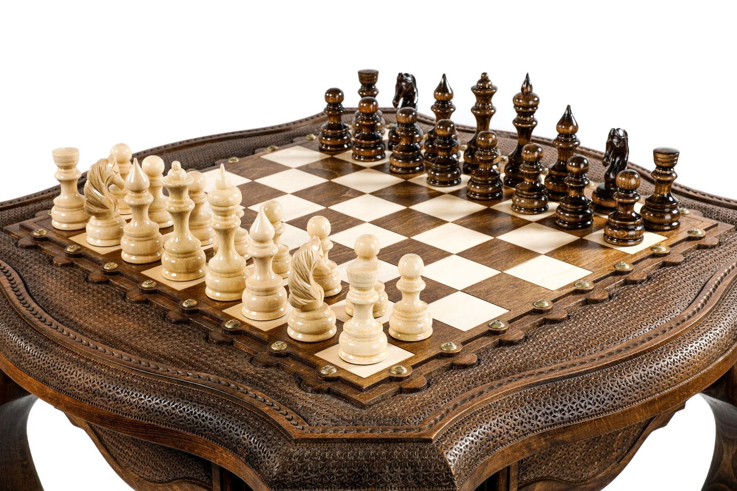Chess Table with Contour Outline by Hrachya Ohanyan