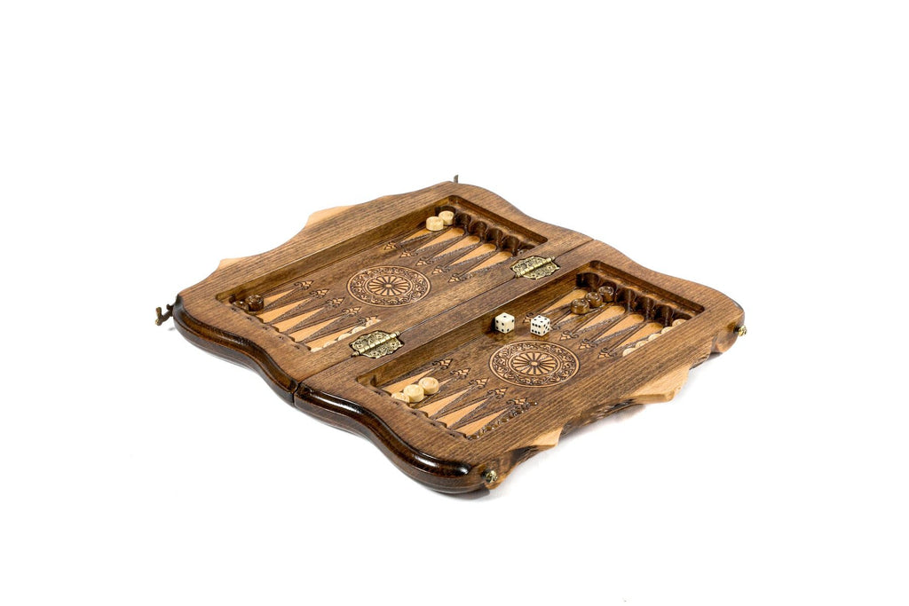Wooden Chess Set & Backgammon With Mount Ararat 30 cm | 11.8" - Unumperfectus