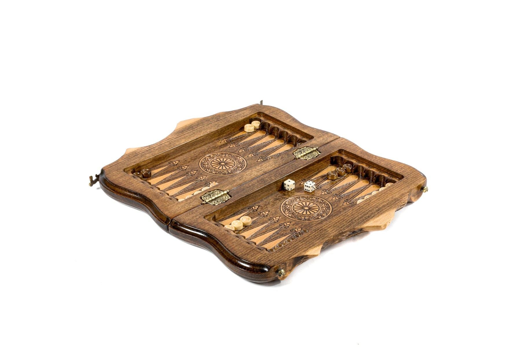 Wooden Chess Set & Backgammon With Mount Ararat 30 cm | 11.8" - Unumperfectus