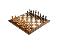 Classic handmade chess set with wooden pieces and board