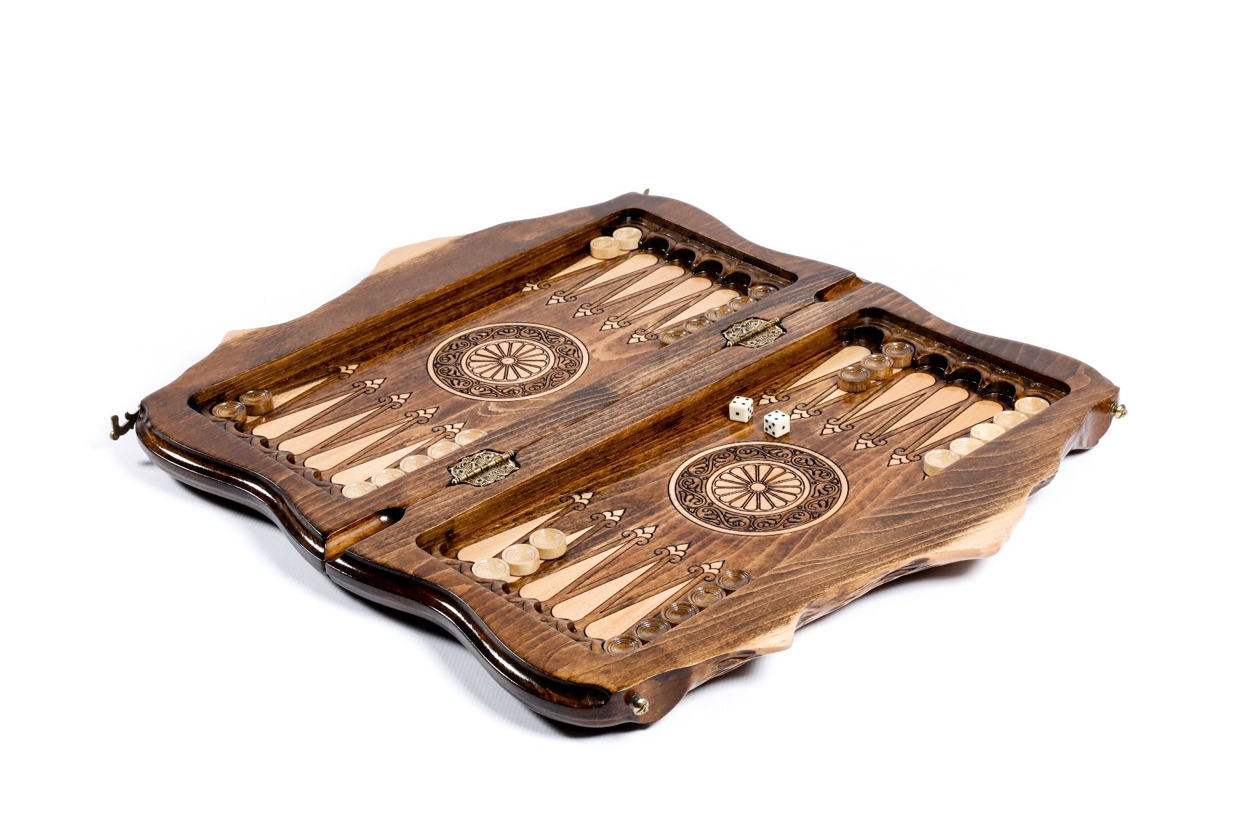 Chess & Backgammon Set — Braid Pattern with Mount Ararat Outline 40 cm | 15.6" - Unumperfectus