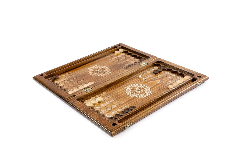 Classic Carpet Wooden Chess & Backgammon Board - Unumperfectus