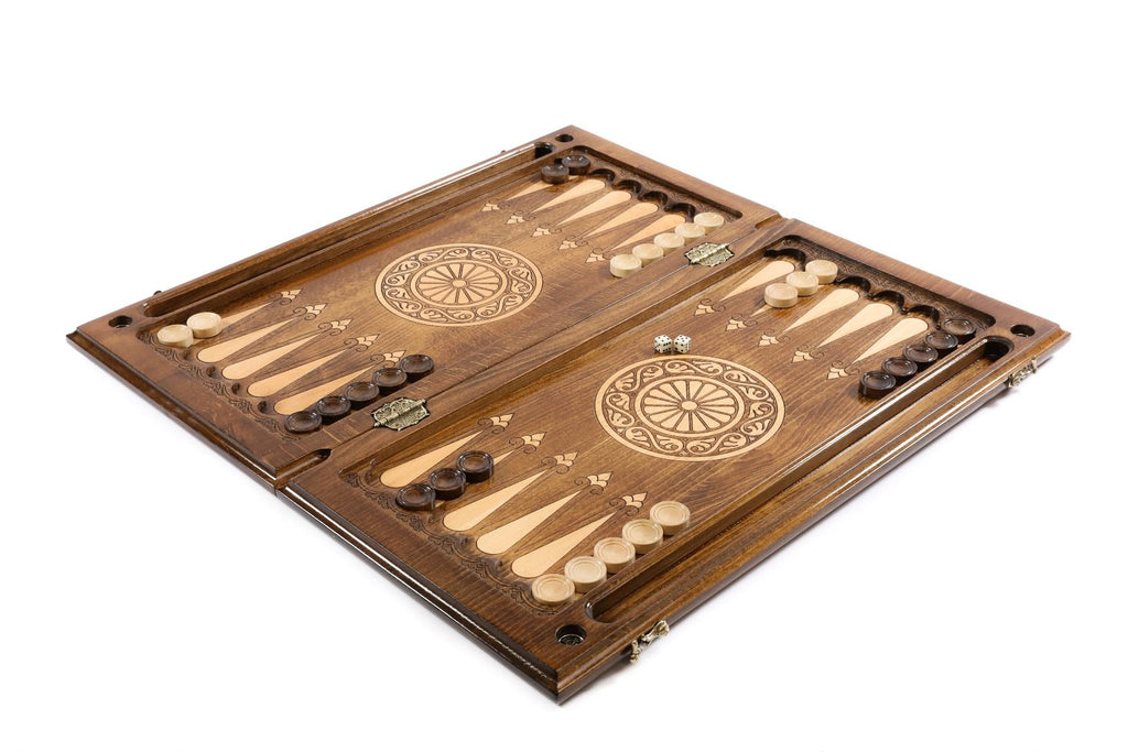 Classic Ornamental Wooden Backgammon Board - Unumperfectus