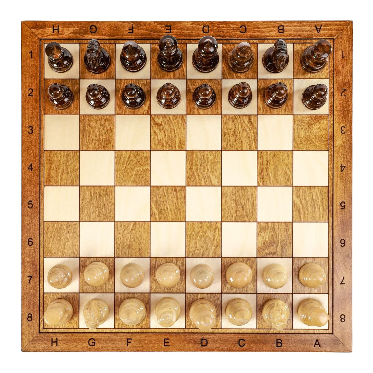 Compact chess set with extended board design and elegant finish