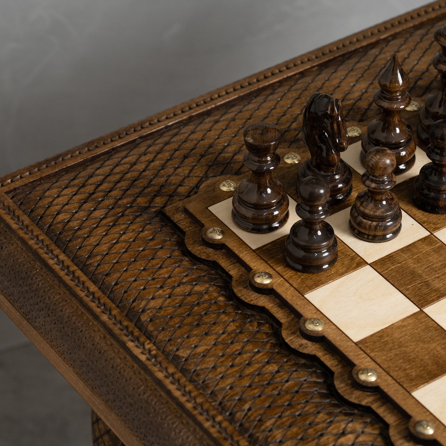 Handcrafted Wooden Chess Table